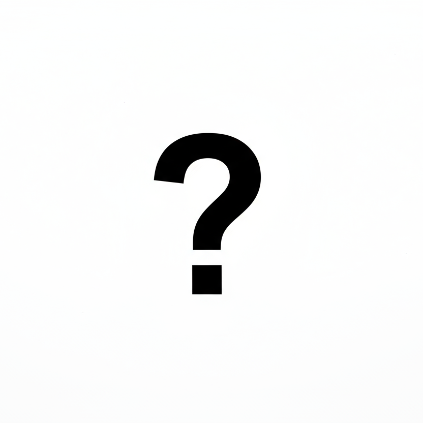 create me a black question mark on a white background